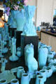 Blue-colored pottery by Van Briggle Pottery. Colorado Springs, CO.