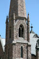 Gothic details of Trinity Methodist Church steeple. Denver, CO.