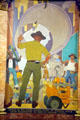 Aqueduct construction mural by Alan True in rotunda of Colorado State Capitol. Denver, CO.