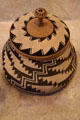 Karuk covered basket by Louise Hickox at Denver Art Museum. Denver, CO.