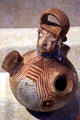 Mojave effigy jar with human face at Denver Art Museum. Denver, CO.