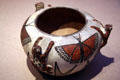 Zuni painted clay bowl with butterflies & frogs at Denver Art Museum. Denver, CO.