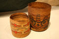 Haida & Tlingit woven basket containers at Denver Art Museum. Denver, CO.