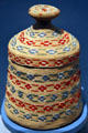 Aleut woven basket with lid at Denver Art Museum. Denver, CO.