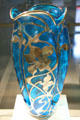American Art Nouveau blue glass vase with silver flowers by La Pierre Mfg. Co at Denver Art Museum. Denver, CO.