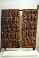 Yoruba-culture carved door panels from Nigeria at Denver Art Museum. Denver, CO.