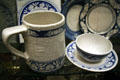 Dedham blue & white Crackleware rabbit cups at Kirkland Museum. Denver, CO.