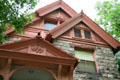 Roofline of Molly Brown House Museum. Denver, CO