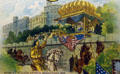 Cody before H.I.M. Queen Victoria, Windsor Castle, 1892, on Cody Scenes of Life poster. CO.