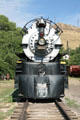 Nose of CB&Q steam locomotive #5629 at Colorado Railroad Museum. CO.