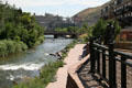 View along Clear Creek to Coors brewery. Golden, CO.