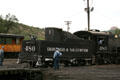 Durango & Silverton locomotive 480 backing onto turntable. Durango, CO.