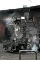Steam envelops Durango & Silverton locomotives. Durango, CO.