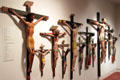 Collection of Santos art crucifixes by various Hispanic artists at Colorado Springs Fine Arts Center. Colorado Springs, CO