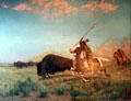 Buffalo Hunt painting by Charles Craig at Colorado Springs Pioneers Museum. Colorado Springs, CO.
