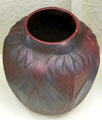 Ceramic vase with flowers by Van Briggle Pottery at Colorado Springs Pioneers Museum. Colorado Springs, CO.