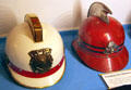 European fire helmets in fire museum at Miramont Castle. Manitou Springs, CO
