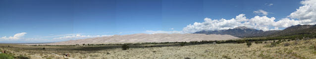 Panorama of Great Sand Dunes National Park. CO.