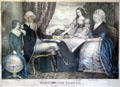 Graphic of Washington Family by N. Currier at Thomas Griswold House. Guilford, CT.