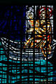Christ in a boat stained glass of St. Joseph Cathedral. Hartford, CT.