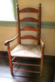 Ladder-back armchair at Nathan Hale Homestead Museum. Coventry, CT.