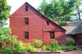 Side profile of Noah Webster House with salt box extension. West Hartford, CT