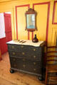 Early American mirror & chest of drawers at Noah Webster House. West Hartford, CT