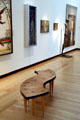 Modern gallery with S-shaped bench at New Britain Museum of American Art. New Britain, CT.