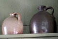 Stoneware jugs at Dr. Hezekiah Chaffee House. Windsor, CT.