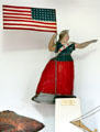 Goddess of Liberty weather vane with 45 star American flag by Cushing & White at Phelps-Hathaway House. Suffield, CT.