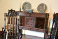 Sideboard with pewter plates at Buttolph-Williams House. Wethersfield, CT.
