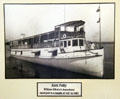 Photo of William Gillette's houseboat 'Aunt Polly' at Gillette Castle State Park. East Haddam, CT.