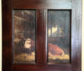 Painting of cow on parlor door at Florence Griswold Museum. Old Lyme, CT.