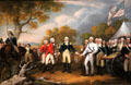 Painting of the Surrender of Burgoyne at Saratoga, October 16, 1777, by John Trumbull in Yale Art Gallery. New Haven, CT.