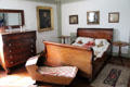 Sleigh bed & cradle in bedroom at Denison Homestead Museum. Stonington, CT.