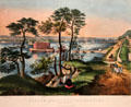 Staten Island & the Narrows lithograph by Frances Palmer for Currier & Ives at Mystic Seaport art museum. Mystic, CT.