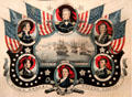 United States Naval Heroes lithograph by Currier & Ives at Mystic Seaport art museum. Mystic, CT.
