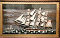 Shadowbox model of ship Annie J. by Arthur Harwood at Mystic Seaport art museum. Mystic, CT.