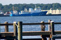 U.S. Environmental Protection Agency ship Bold moored near Fort Trumbull on Thames River. New London, CT.