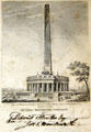 Graphic of early design for Washington Monument by Architect Robert Mills at Monument House Museum. Groton, CT.