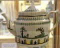 Stoneware teapot at Monument House Museum. Groton, CT.