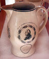 He in Glory - America in Tears commemorative creamware pitcher to George Washington by Herculaneum Pottery Co., Liverpool, England at Mattatuck Museum. Waterbury, CT.