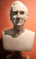 Marble bust of Aaron Benedict by Truman Howe Bartlett at Mattatuck Museum. Waterbury, CT.