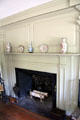 Dining room fireplace at Judson House. Stratford, CT.