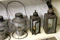 Antique railway lanterns & candle lanterns at Judson House. Stratford, CT.