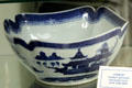 Chinese export blue & white cut-corner Canton porcelain bowl at Judson House. Stratford, CT.