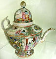 Porcelain rose medallion teapot at Judson House. Stratford, CT.