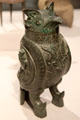 Chinese bronze owl-shaped wine vessel at Yale University Art Gallery. New Haven, CT