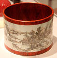 Chinese porcelain brush pot at Yale University Art Gallery. New Haven, CT.