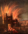 Great Fire of London with Ludgate & Old St. Paul's painting by unknown at Yale Center for British Art. New Haven, CT.